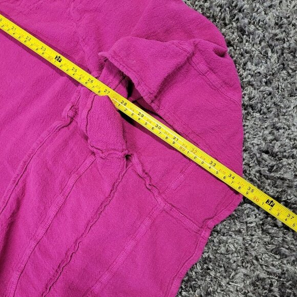 Manta Del Lago Pink 100% Cotton V-neck Poncho Style Top  Crochet One Size. - Picture 8 of 8